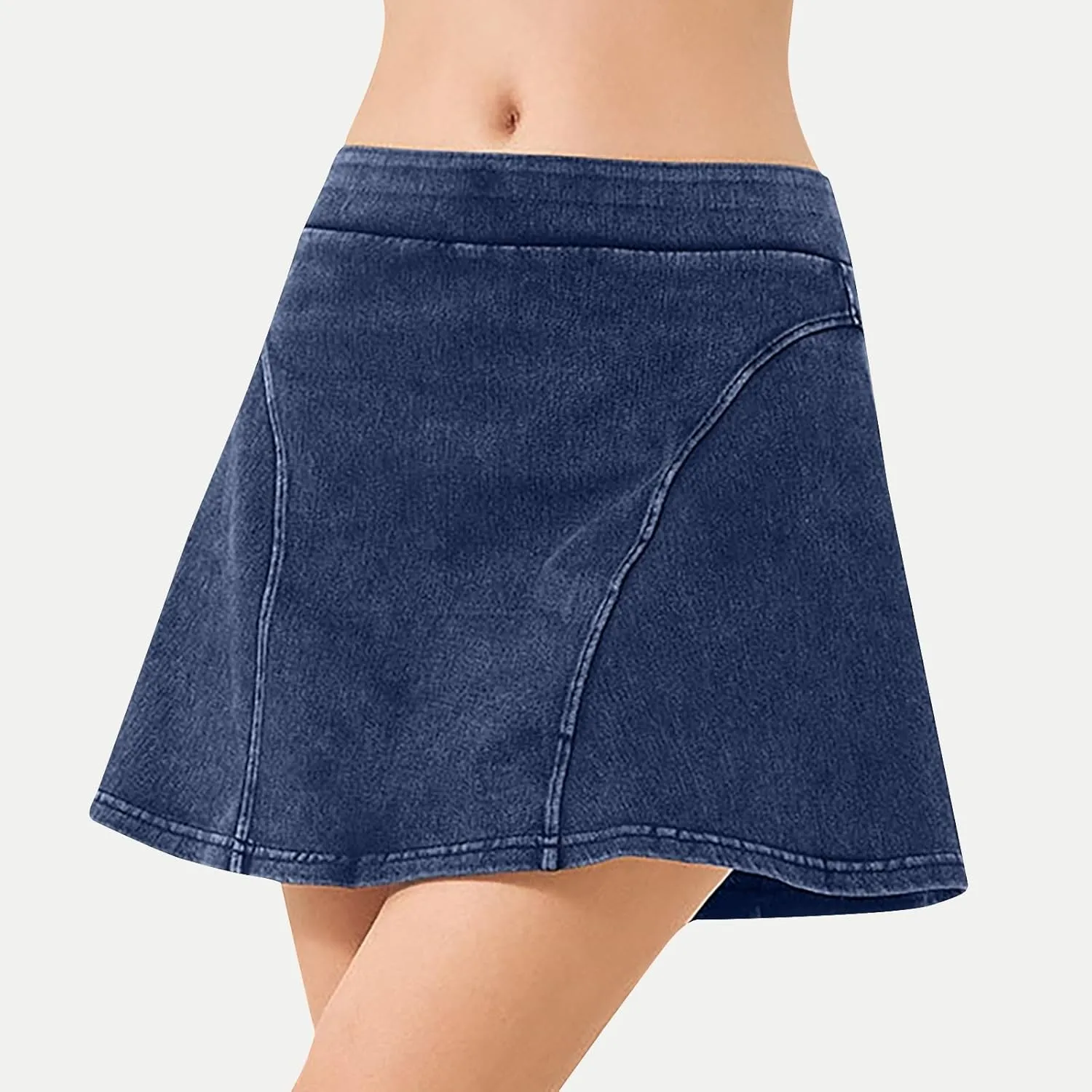 2025 Womens Denim Skirt Shorts Trendy High Waisted Mini Skirt Stretchy Denim Short Skirts Y2K Mini Shorts Skirts