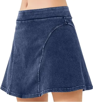 2025 Womens Denim Skirt Shorts Trendy High Waisted Mini Skirt Stretchy Denim Short Skirts Y2K Mini Shorts Skirts