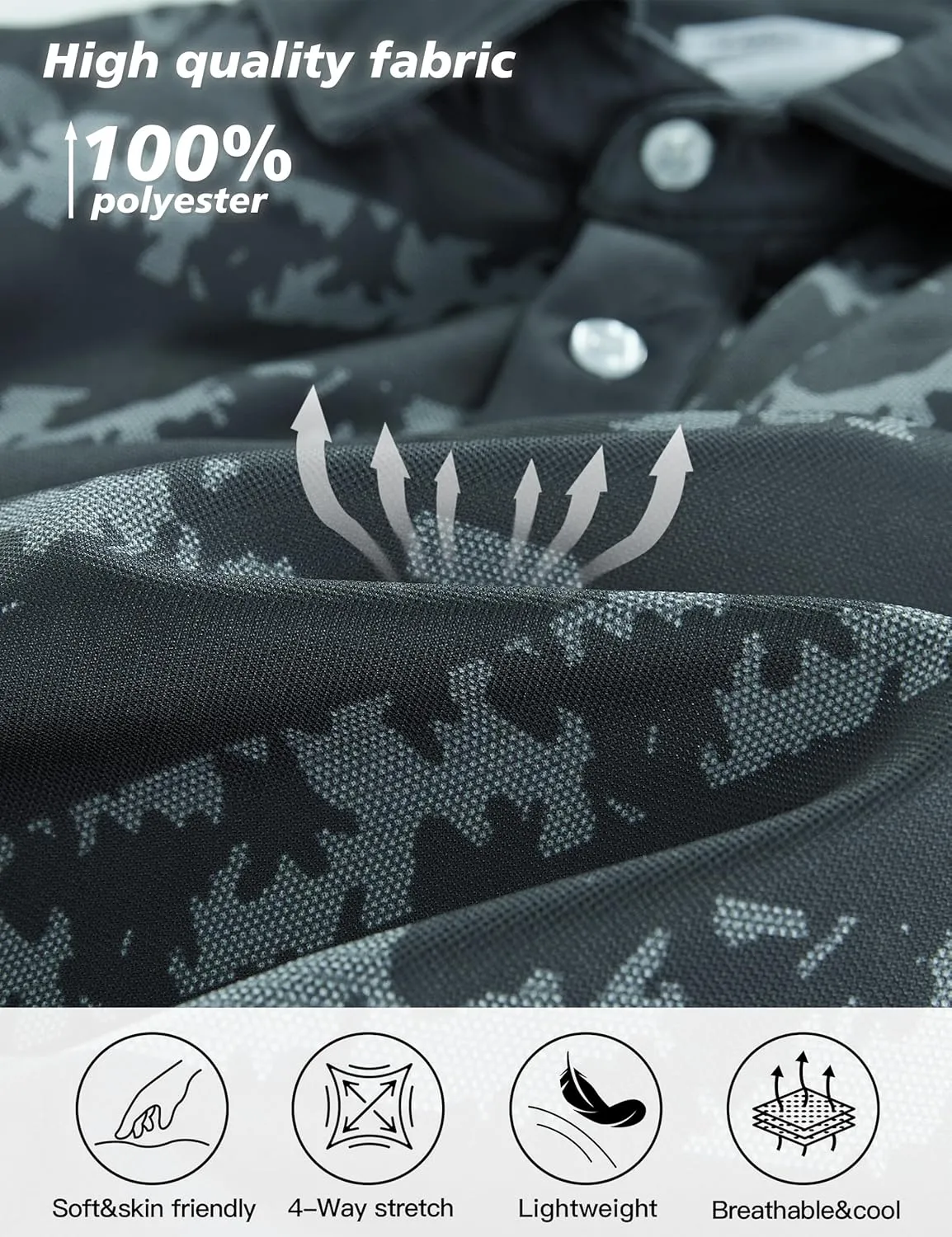 APTRO Long Sleeve Polo Shirts for Men Performance Golf Shirt Dry Fit Moisture Wicking Fashion Print T-Shirt