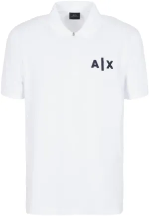 Armani Exchange Men's Regular Cotton Pique Classic Ax Logo Zip Polo