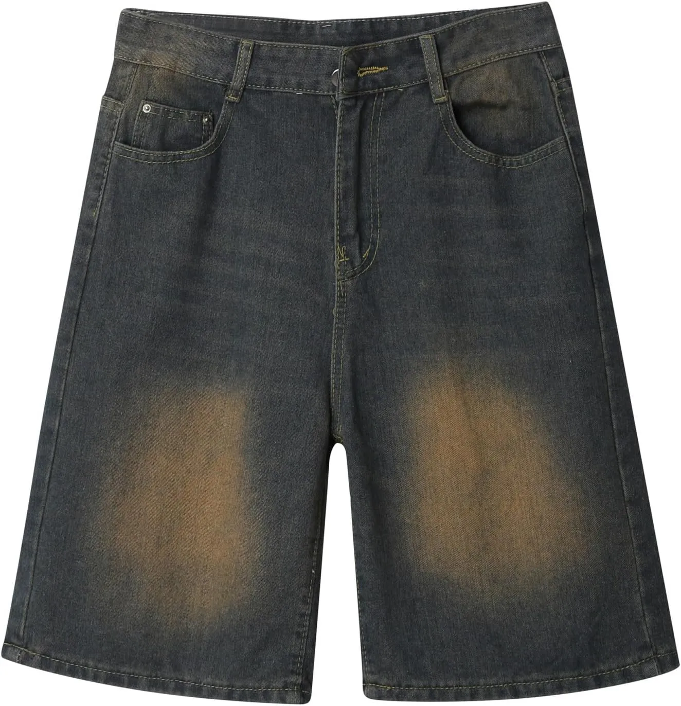 Baggy Jean Shorts for Men Jorts Casual Loose Fit Long Denim Shorts Wide Leg Y2K Hip Hop Trendy Outfits
