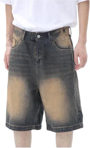 Baggy Jean Shorts for Men Jorts Casual Loose Fit Long Denim Shorts Wide Leg Y2K Hip Hop Trendy Outfits