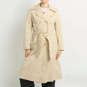 Beige Belted Long Trench Coat - UK 8