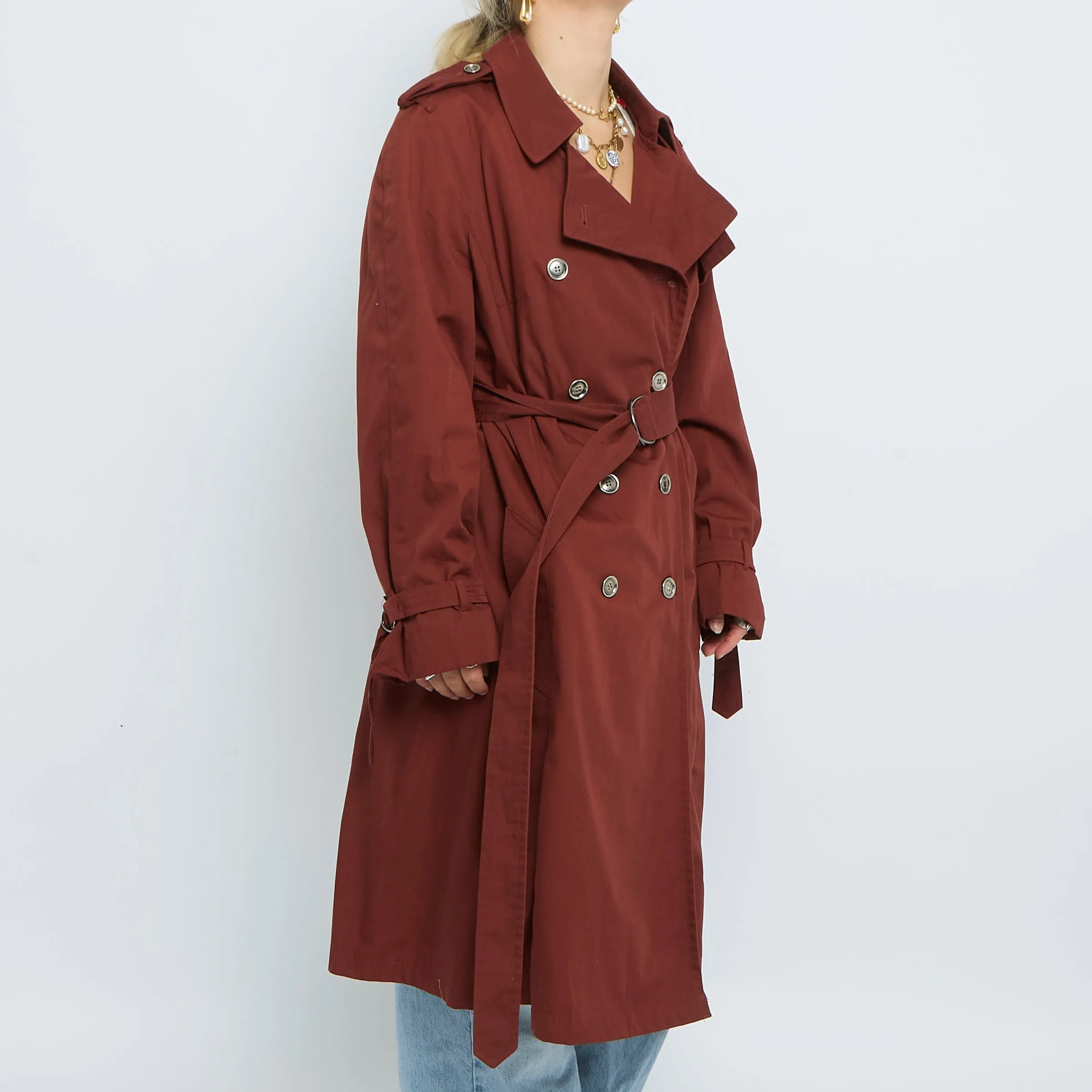 Brown Long Trench Coat - UK 16