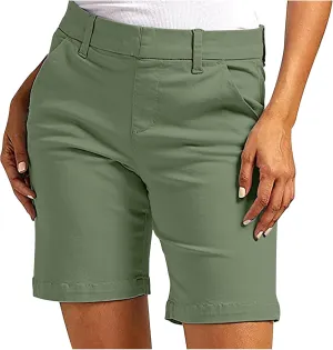Chino Cargo Shorts Women Casual Slim Fit High Waist Summer Knee Length Bermuda SweatShorts for Hiking,Beach,Outdoors