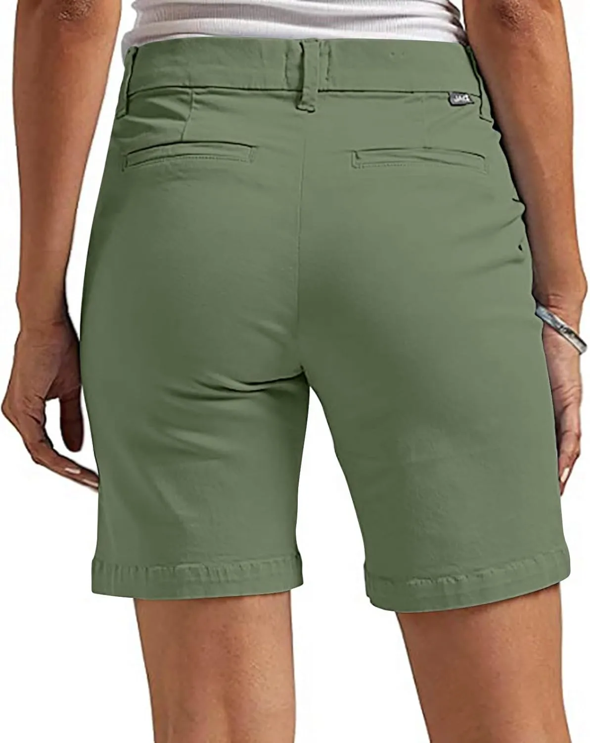 Chino Cargo Shorts Women Casual Slim Fit High Waist Summer Knee Length Bermuda SweatShorts for Hiking,Beach,Outdoors