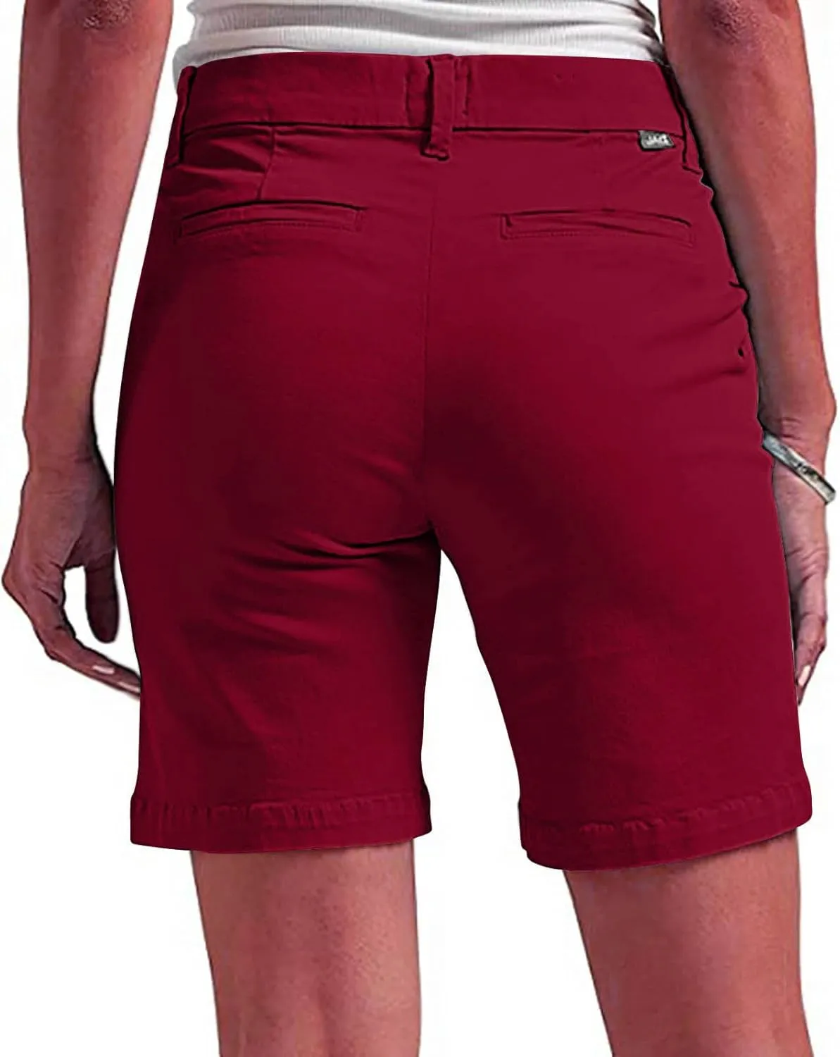 Chino Cargo Shorts Women Casual Slim Fit High Waist Summer Knee Length Bermuda SweatShorts for Hiking,Beach,Outdoors