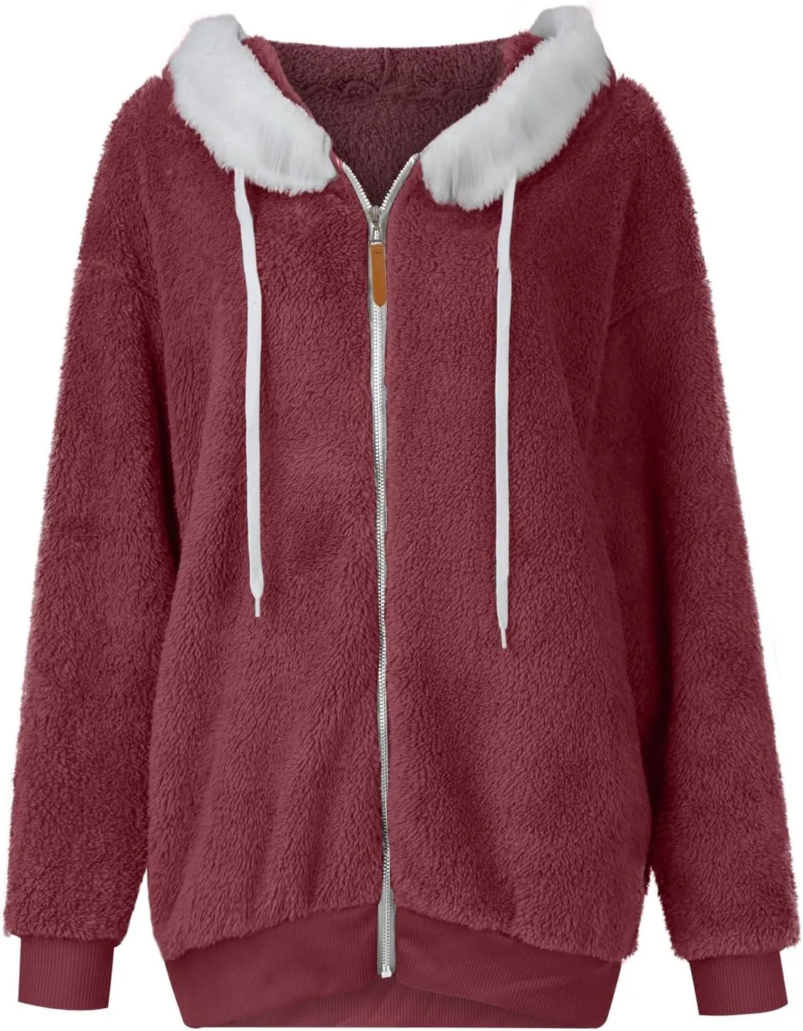 COTECRAM Women's 2023 Winter Warm Sherpa Lined Coat Fashion Plus Size Fleece Jackets Zip Up Hoodies Plush Sweatshirt Outwear