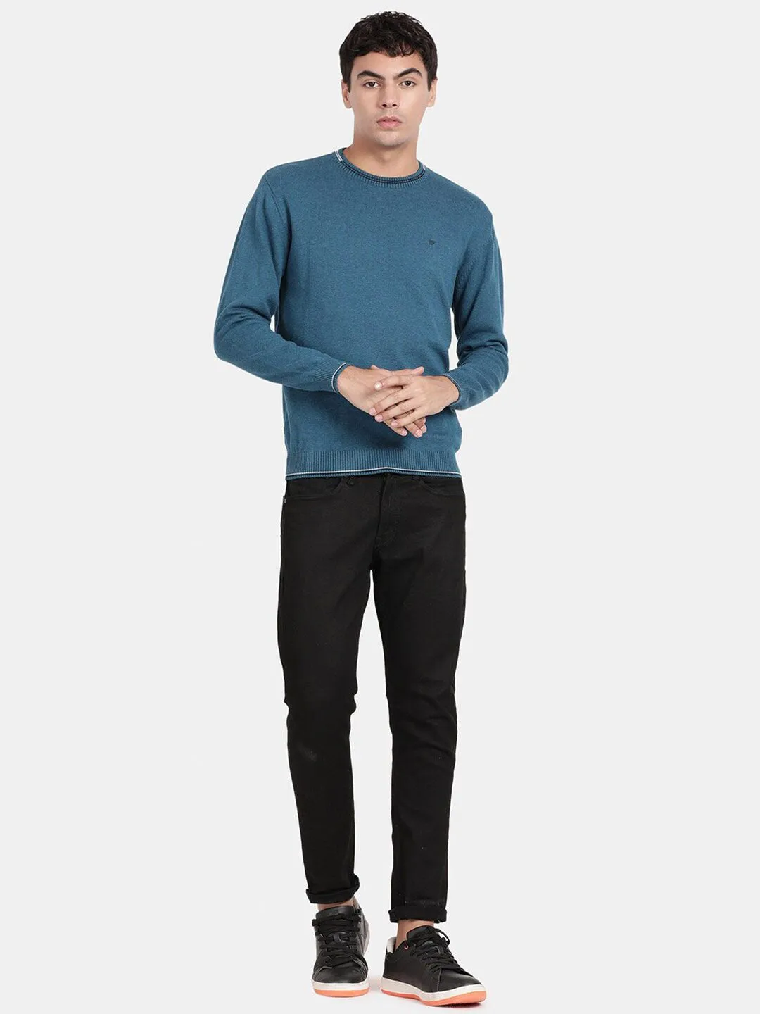 Crew Neck Seaport Melange Full Sleeve Pullover