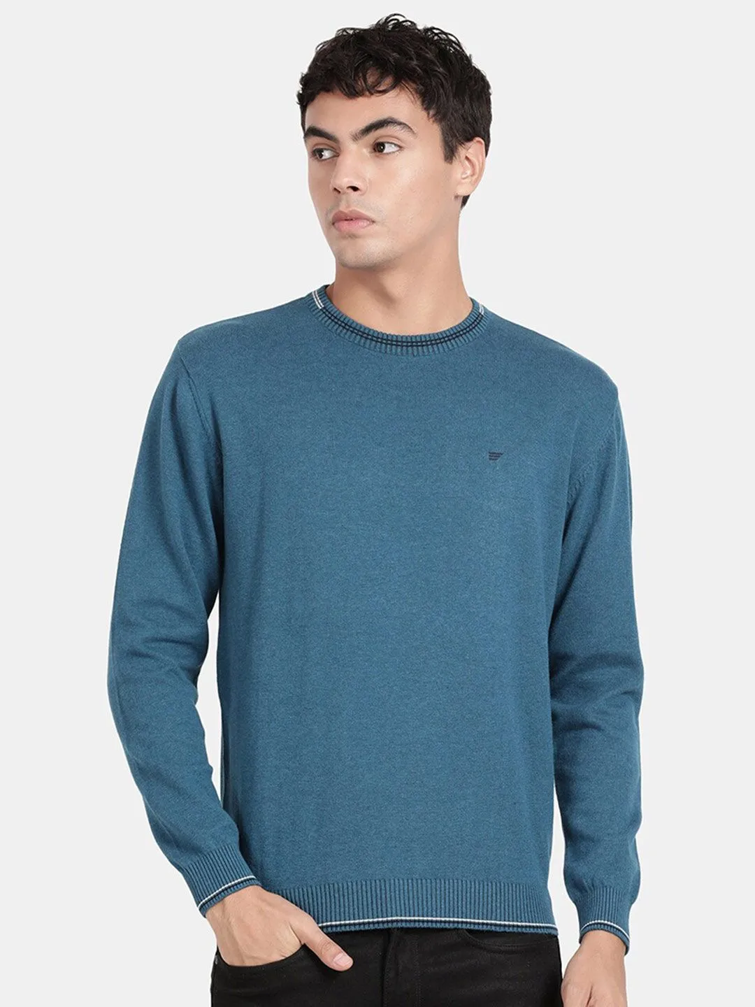 Crew Neck Seaport Melange Full Sleeve Pullover