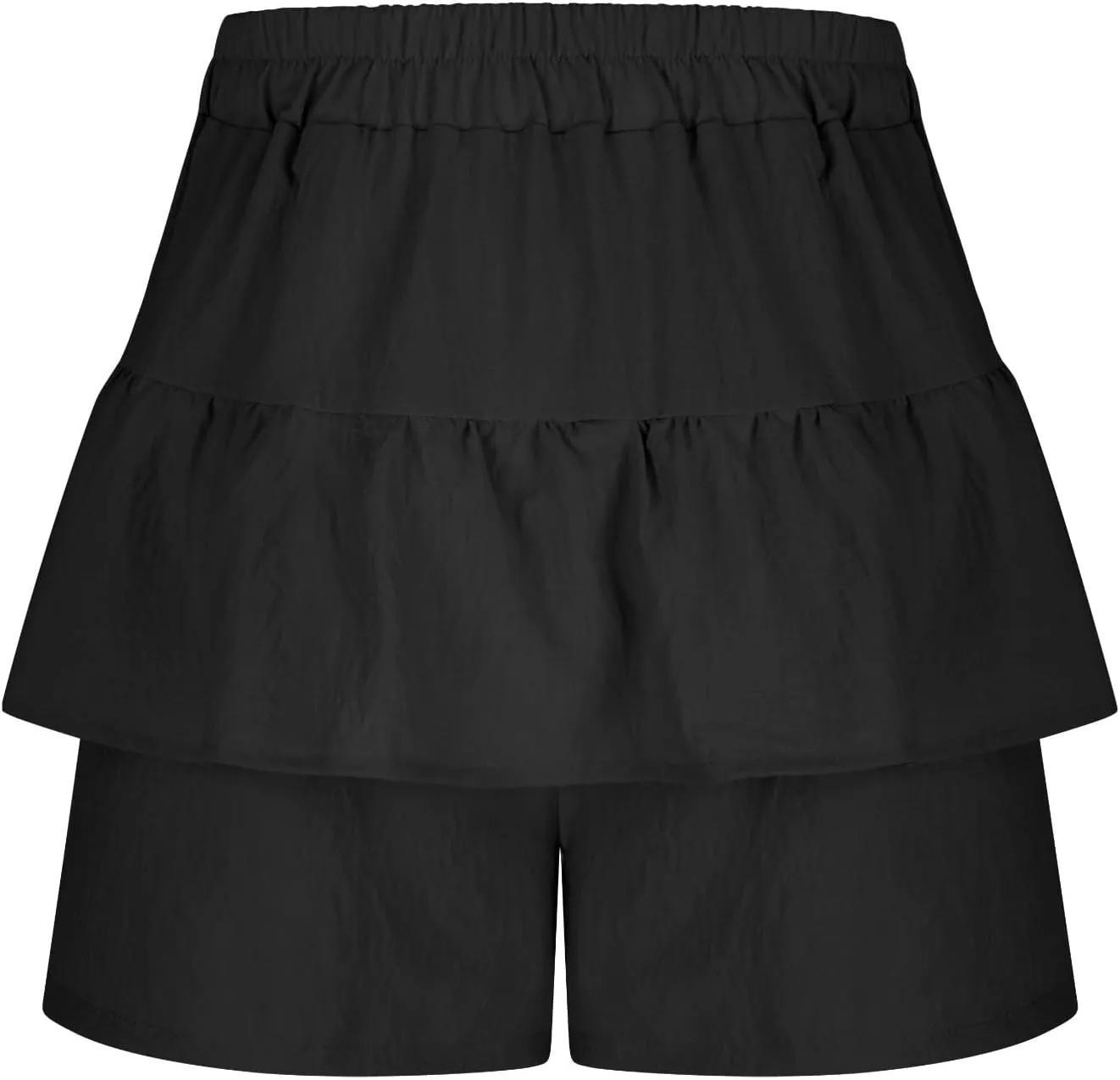 DDAPJ pyju Ruffle Shorts for Women 2025 Trendy Casual Mini Skirt Wide Leg High Waisted Shorts Flowy Skort for Summer