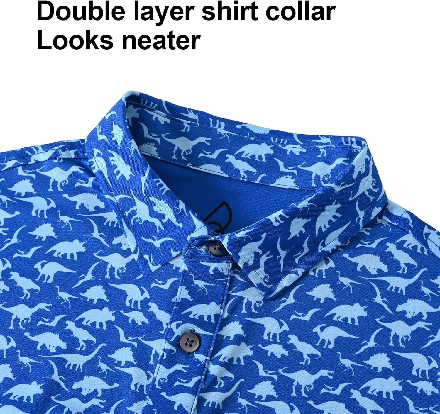 DEOLAX Mens Golf Shirt Moisture Wicking Dry Fit Performance Mens Polo Shirts Short Sleeve Fashion Print Golf Shirts for Men