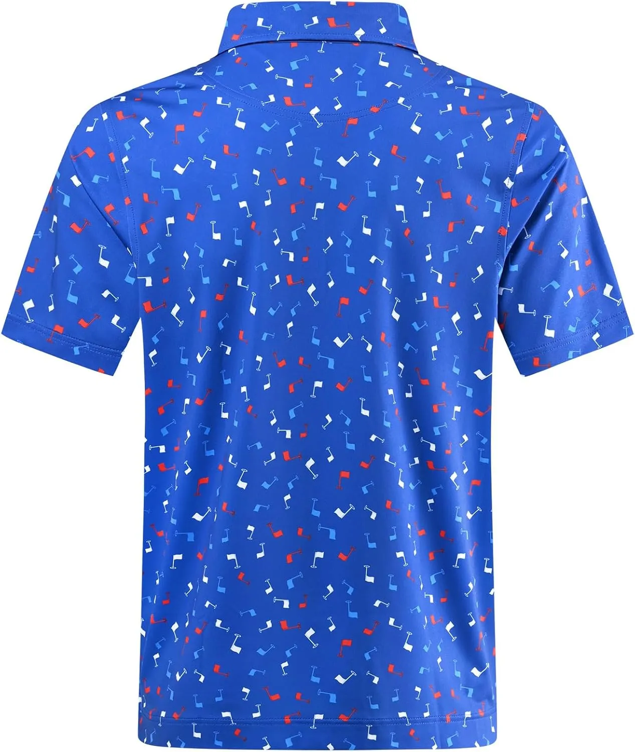 DEOLAX Mens Golf Shirt Moisture Wicking Dry Fit Performance Mens Polo Shirts Short Sleeve Fashion Print Golf Shirts for Men