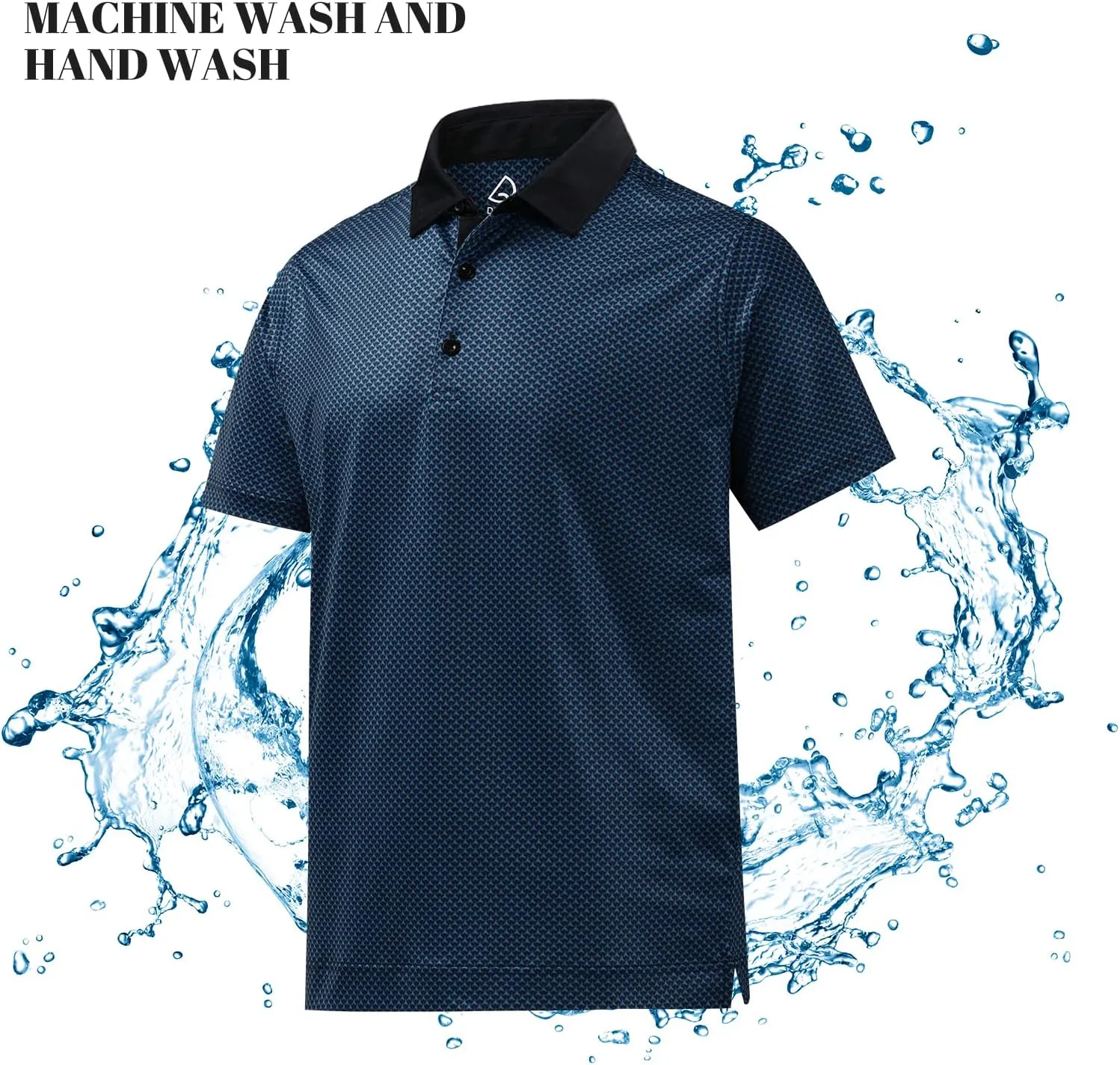 DEOLAX Mens Polo Shirts Fashion Print Mens Golf Shirt Dry Fit Mens Golf Polo Short Sleeve Quick Dry Funny Golf Shirt for Men