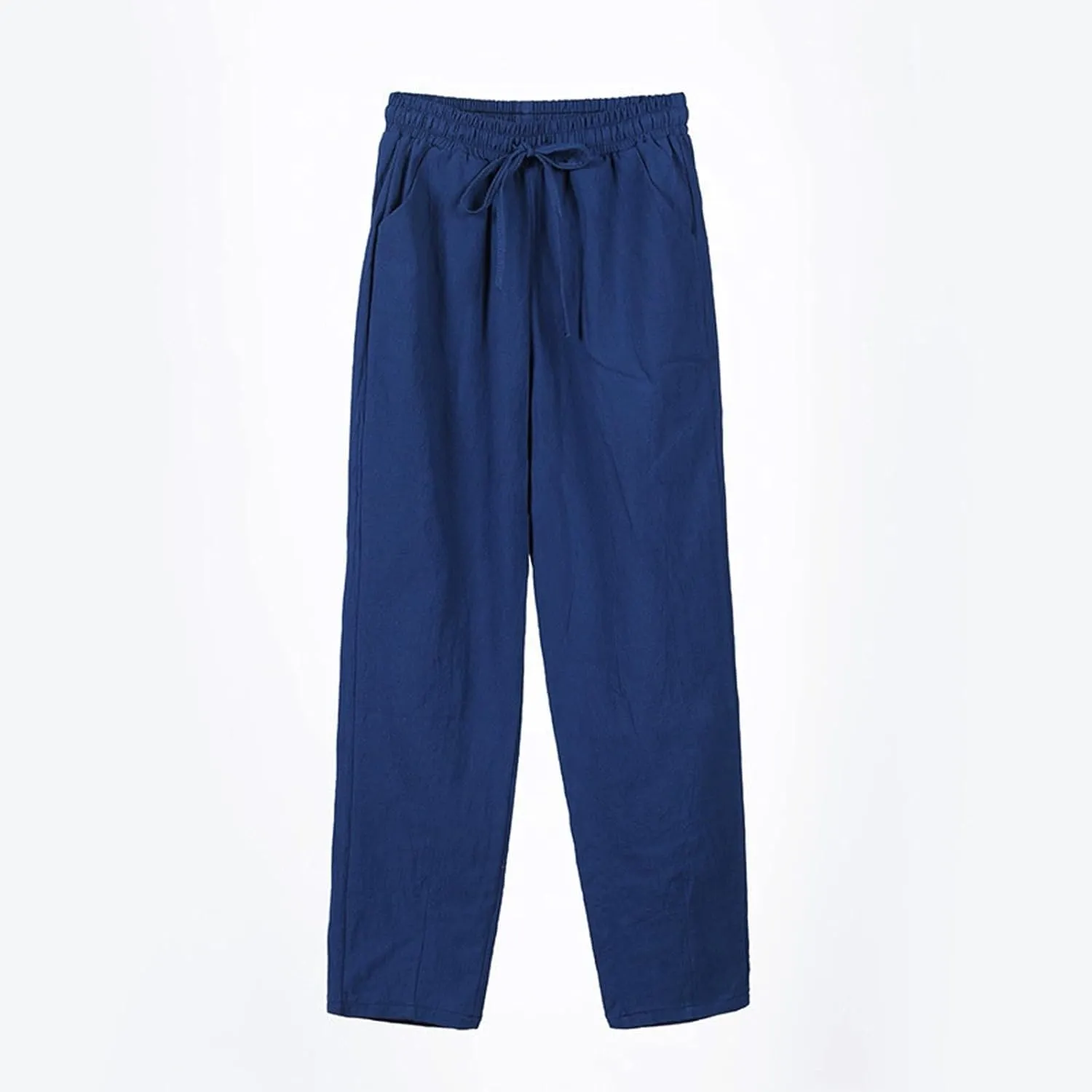 High Waisted Linen Pants Women Straight Leg Summer Trousers, Cotton Pants for Women Lounge Cotton Workout