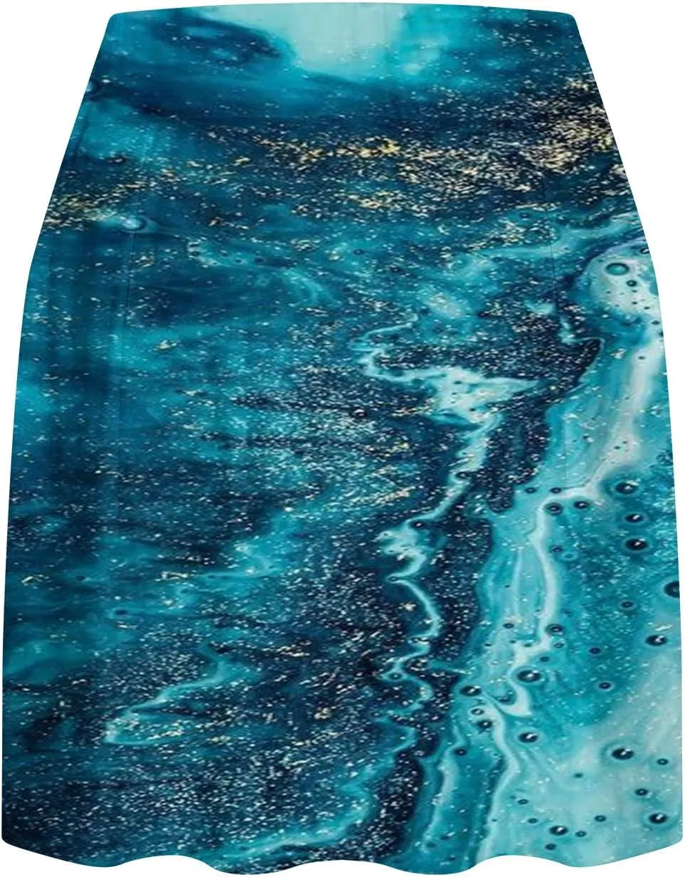 hlysgo Women's Athletic Workout Tennis Skorts Summer Trendy Tie-Dye Print High Waist Flowy Mini Skirt with Inner Shorts
