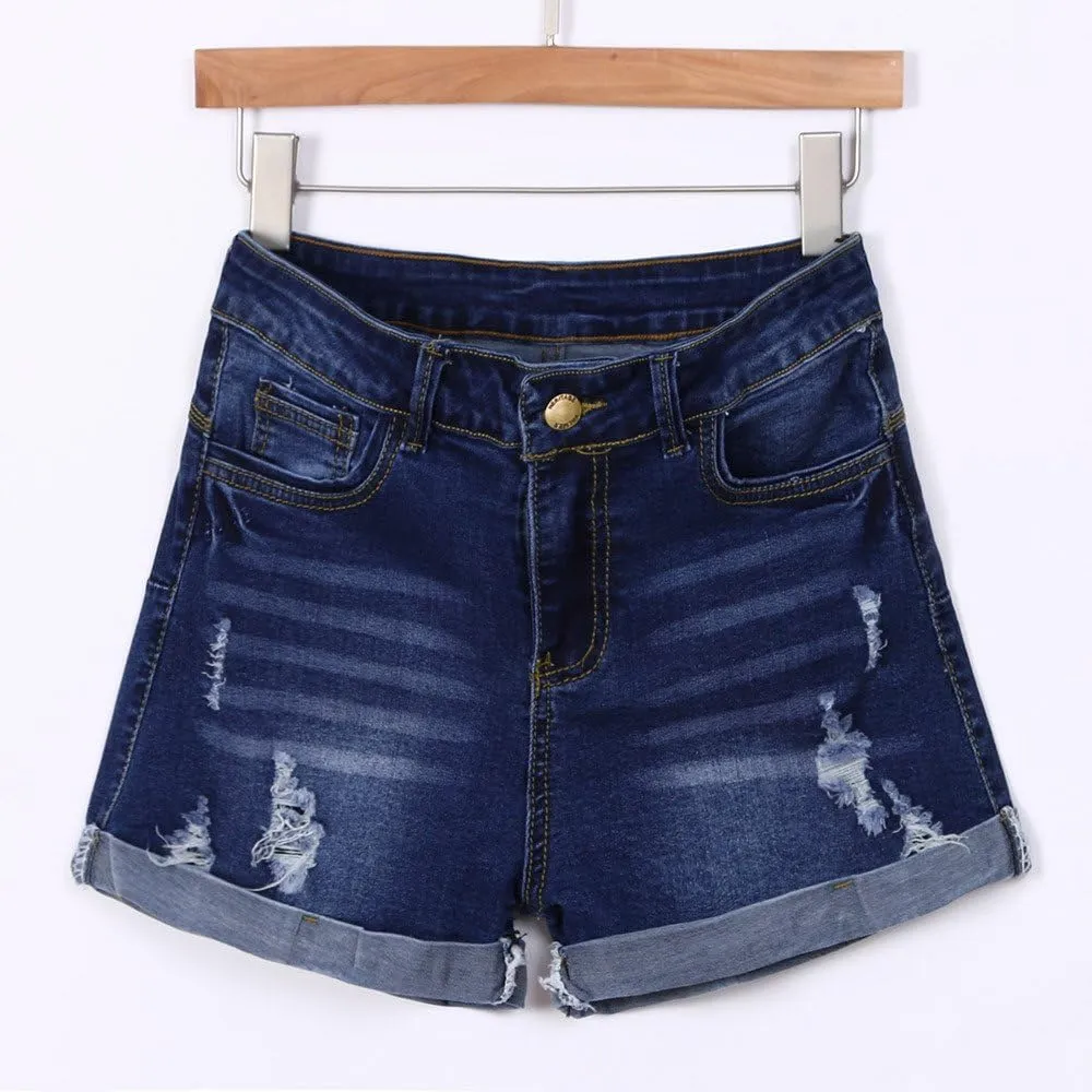 Jean Shorts Womens High Waisted Stretchy Ripped Denim Short Pants Hot Summer Casual Short Pants Y2k Streetwear