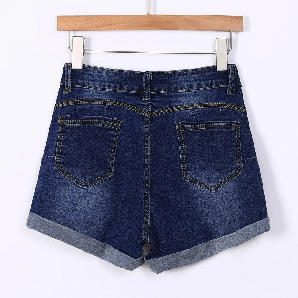 Jean Shorts Womens High Waisted Stretchy Ripped Denim Short Pants Hot Summer Casual Short Pants Y2k Streetwear