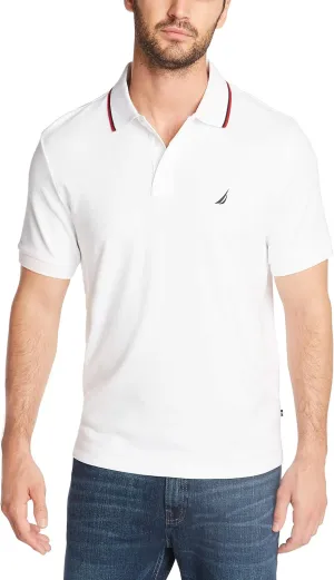 Nautica Men's Classic Fit Short Sleeve Dual Tipped Collar Polo Shirt