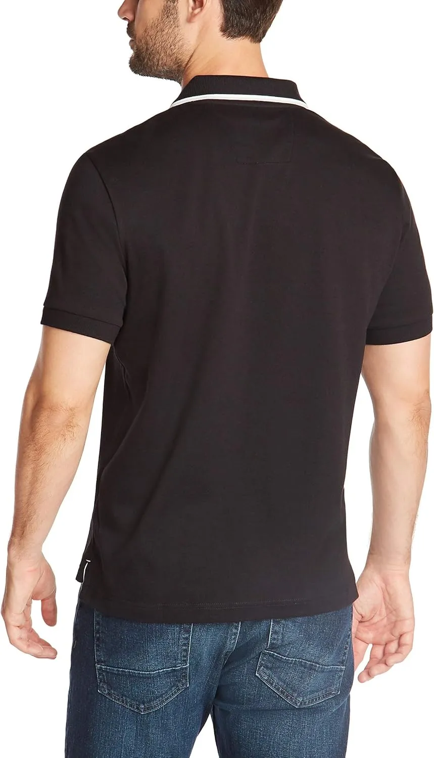 Nautica Men's Classic Fit Short Sleeve Dual Tipped Collar Polo Shirt