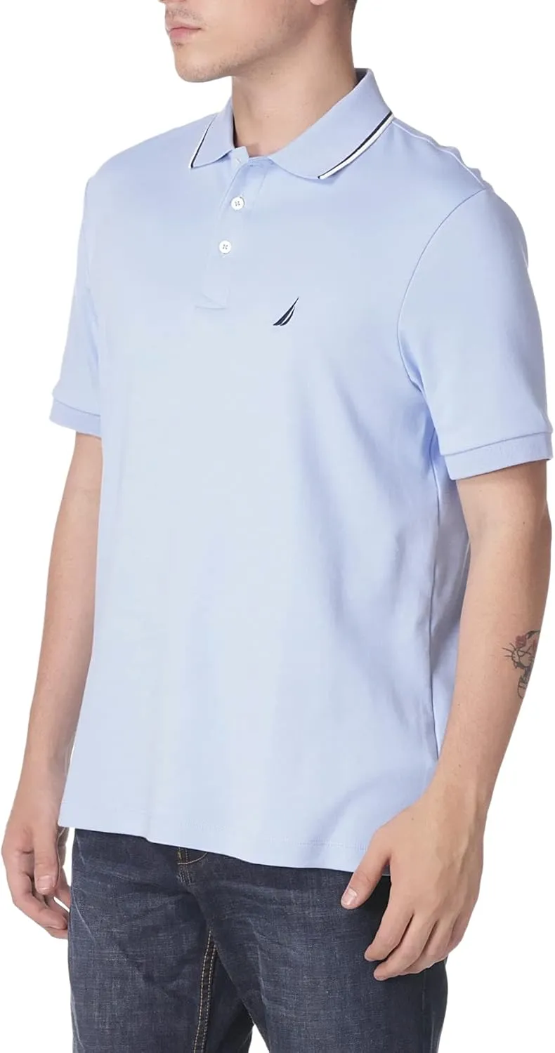 Nautica Men's Classic Fit Short Sleeve Dual Tipped Collar Polo Shirt