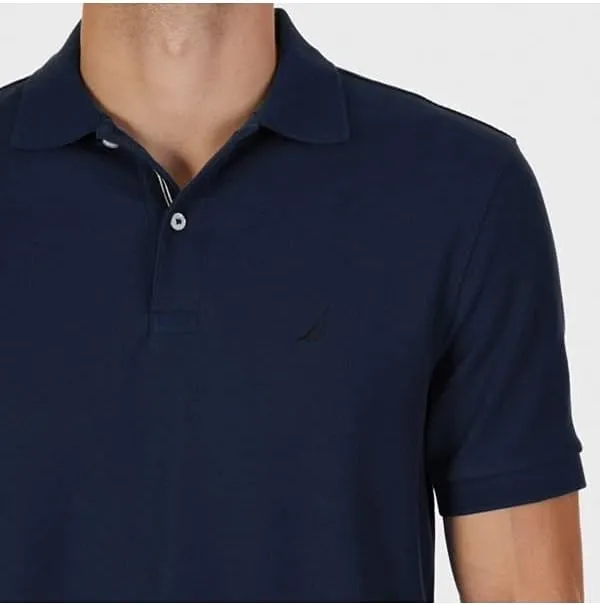 Nautica Men's Classic Short Sleeve Solid Performance Deck Polo Shirt