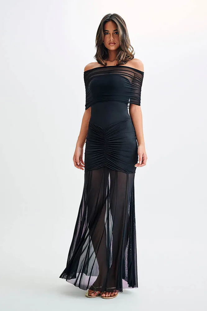 Nocturne Whisper  Fitted Backless Dress