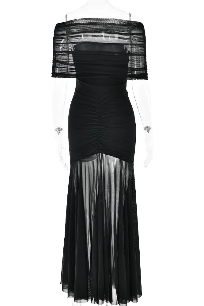 Nocturne Whisper  Fitted Backless Dress