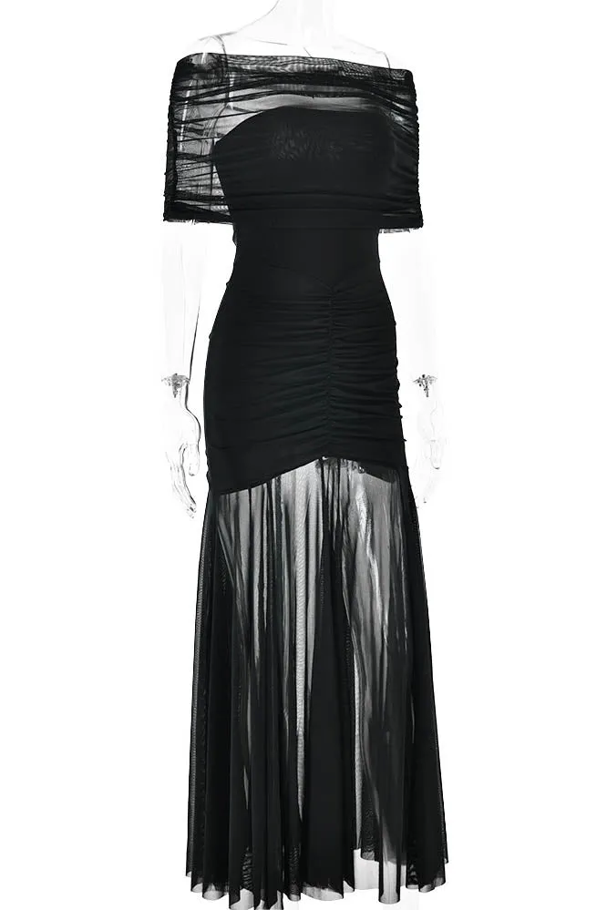 Nocturne Whisper  Fitted Backless Dress