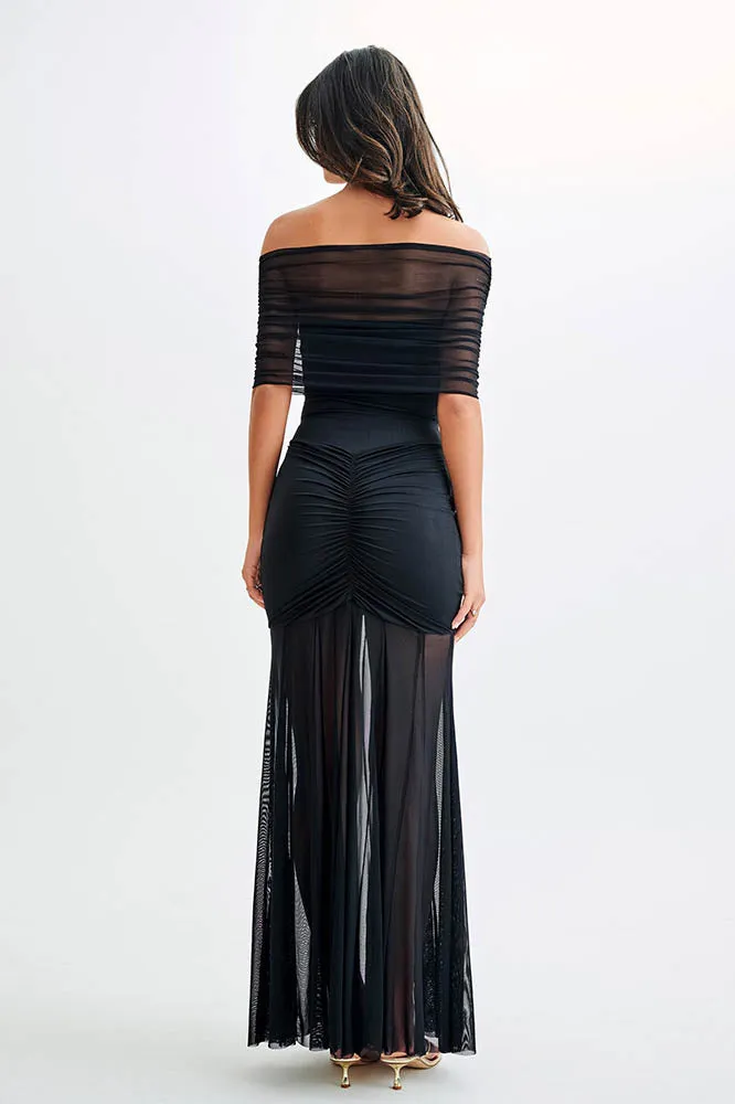 Nocturne Whisper  Fitted Backless Dress