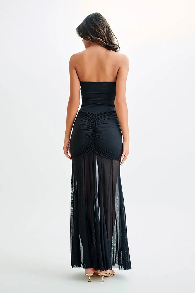 Nocturne Whisper  Fitted Backless Dress