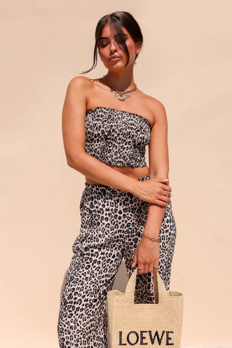 Panterprint Strapless Print - Top