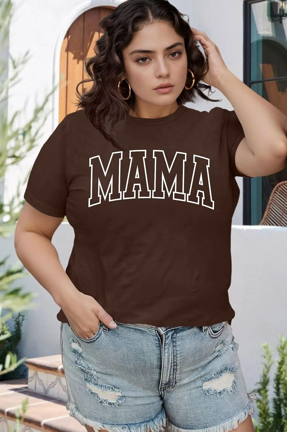 Plus Size Mama Shirt: Women Mama Leopard Print T-Shirt Funny Mom Life Top Mother Short Sleeve Tee
