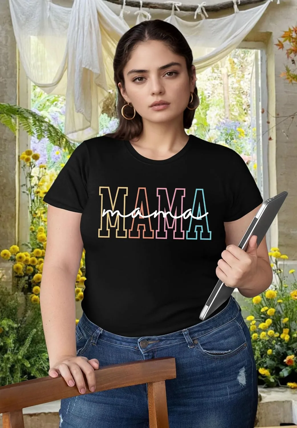 Plus Size Mama Shirt: Women Mama Leopard Print T-Shirt Funny Mom Life Top Mother Short Sleeve Tee