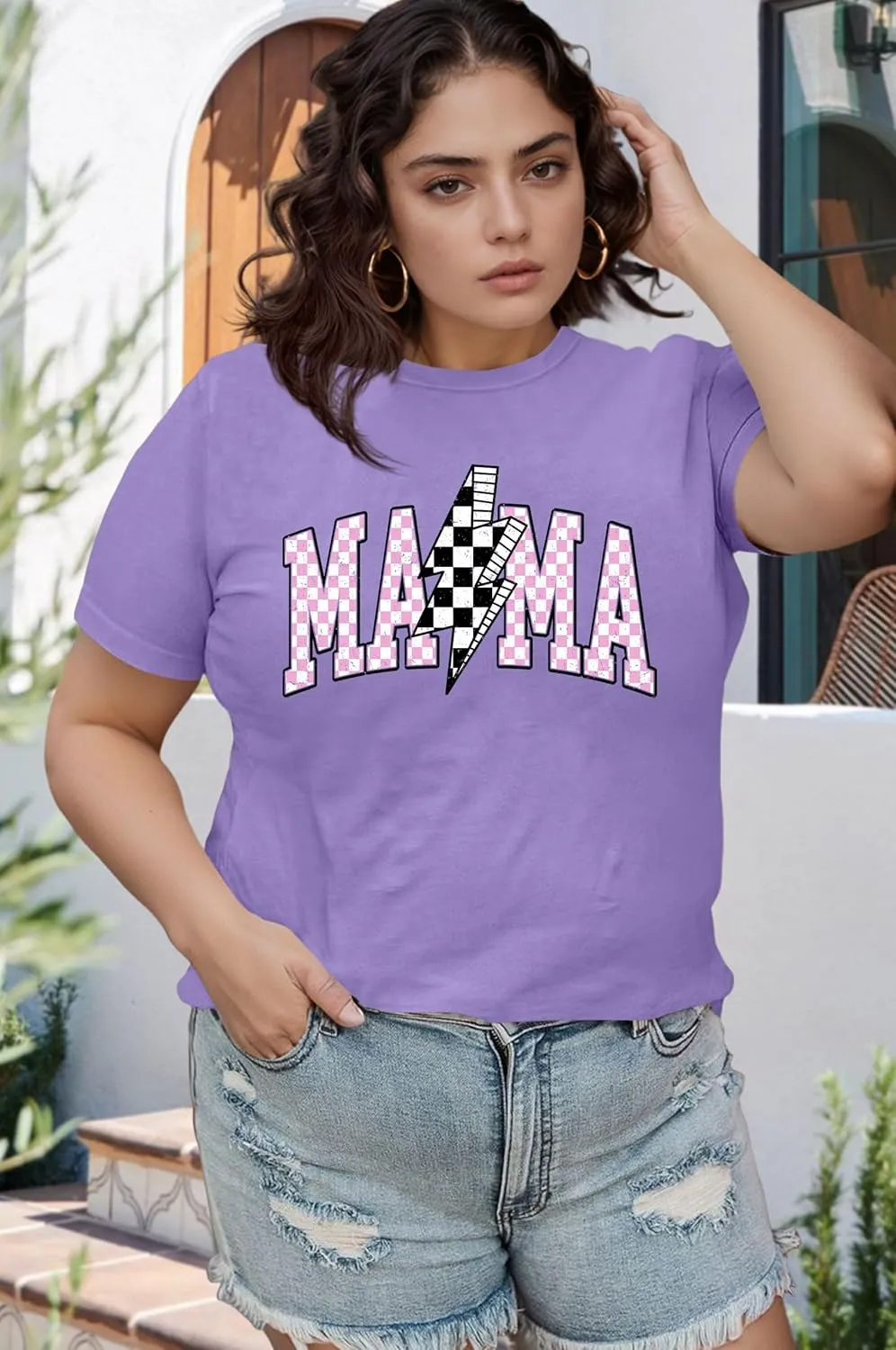 Plus Size Mama Shirt: Women Mama Leopard Print T-Shirt Funny Mom Life Top Mother Short Sleeve Tee