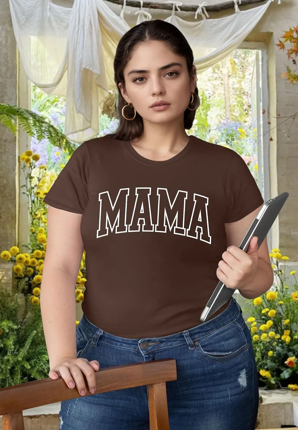 Plus Size Mama Shirt: Women Mama Leopard Print T-Shirt Funny Mom Life Top Mother Short Sleeve Tee