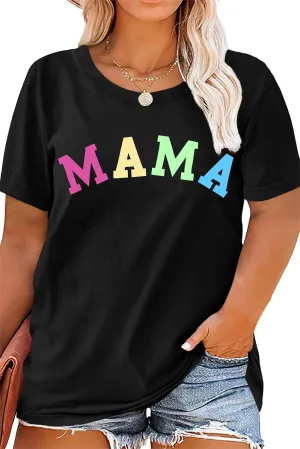 Plus Size Mama Shirt: Women Mama Leopard Print T-Shirt Funny Mom Life Top Mother Short Sleeve Tee