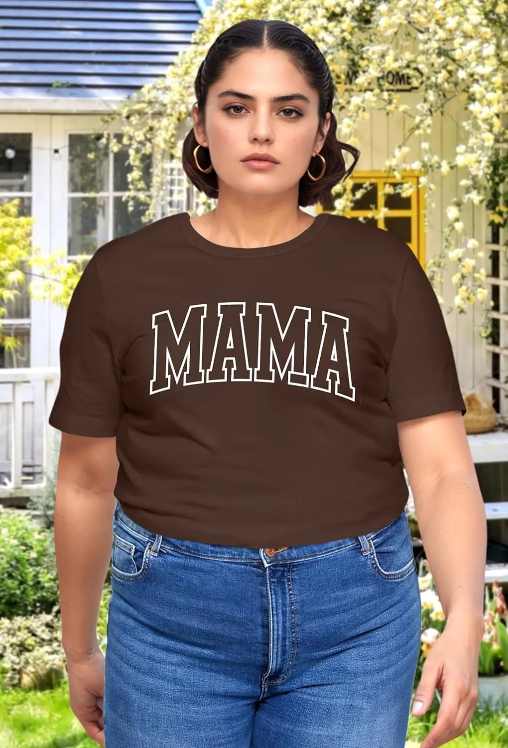 Plus Size Mama Shirt: Women Mama Leopard Print T-Shirt Funny Mom Life Top Mother Short Sleeve Tee