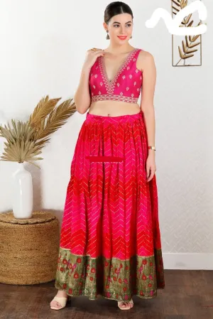 Readymade Mulbury Silk Padded Back Open Sleeveless Pink Saree Blouse