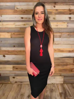 Rib Knit Fitted Dress