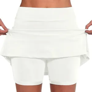 Skirts for Women Trendy Summer Long Athletic Dress for Women with Shorts Knee Length Running Shorts for Men 9 inch