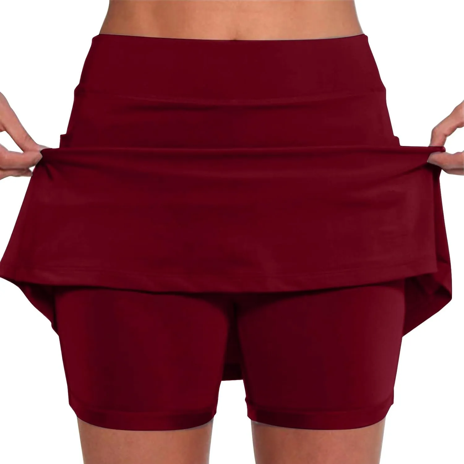 Skirts for Women Trendy Summer Long Athletic Dress for Women with Shorts Knee Length Running Shorts for Men 9 inch