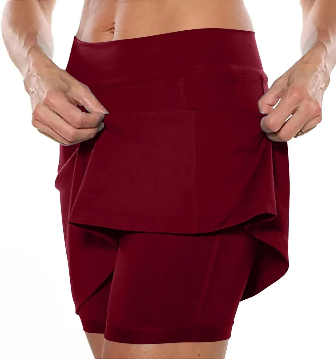 Skirts for Women Trendy Summer Long Athletic Dress for Women with Shorts Knee Length Running Shorts for Men 9 inch