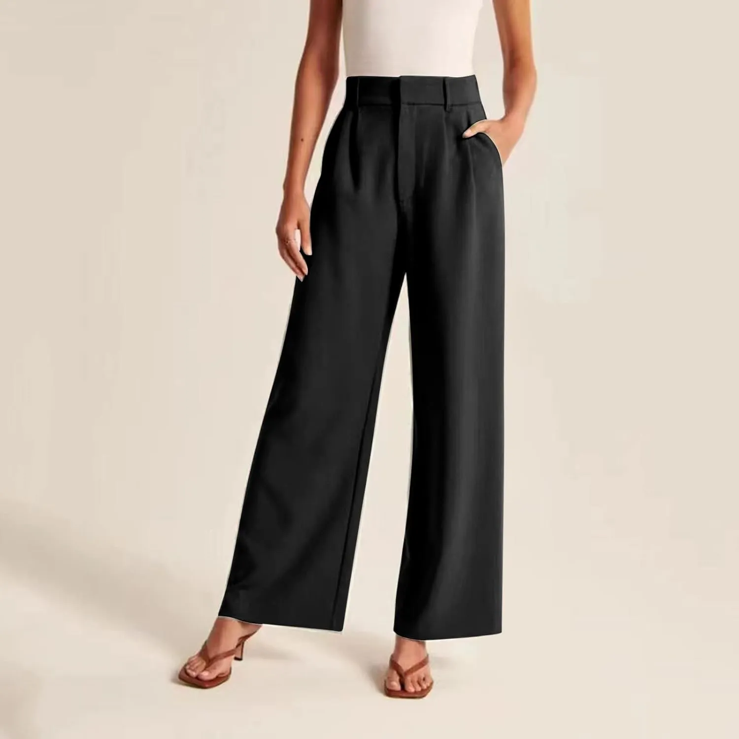 Women Cotton Linen Summer Drawstring Pants Elastic Waist Stretchy Slim Fit Pant Trousers Trendy