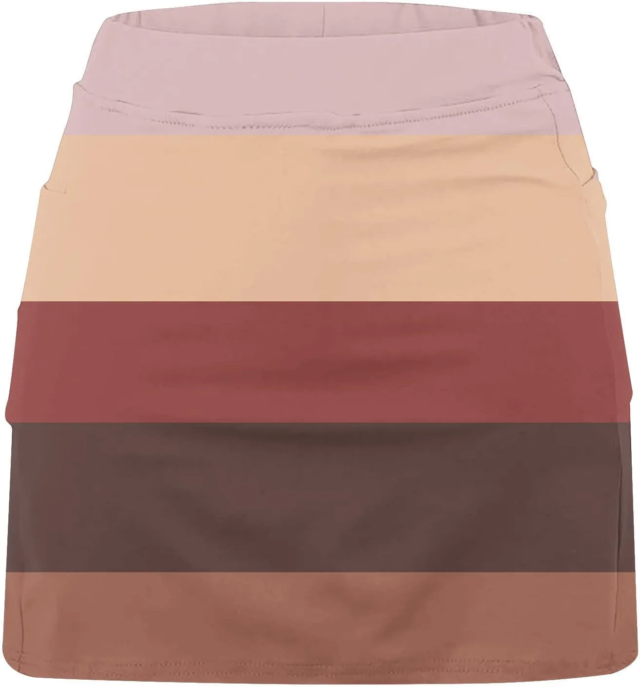 Women's Athletic Skorts Trendy High Waist Color Block Golf Skirt with Built-in Shorts Summer Running Skirts Pants