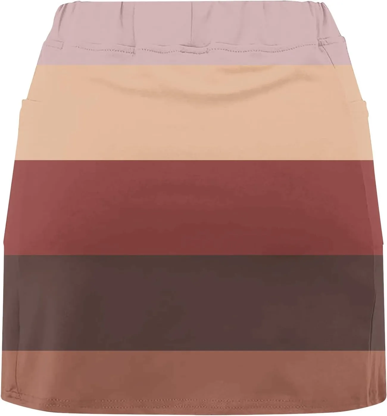 Women's Athletic Skorts Trendy High Waist Color Block Golf Skirt with Built-in Shorts Summer Running Skirts Pants