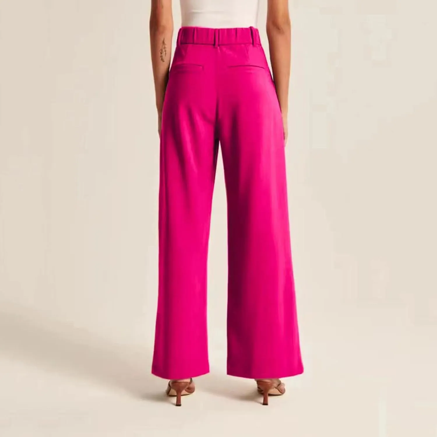 Womens Linen Blend Summer Striped Pants Low Waist Wide Leg Plus Size Pants Trendy
