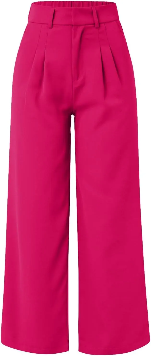Womens Linen Blend Summer Striped Pants Low Waist Wide Leg Plus Size Pants Trendy