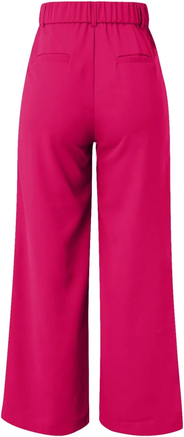 Womens Linen Blend Summer Striped Pants Low Waist Wide Leg Plus Size Pants Trendy