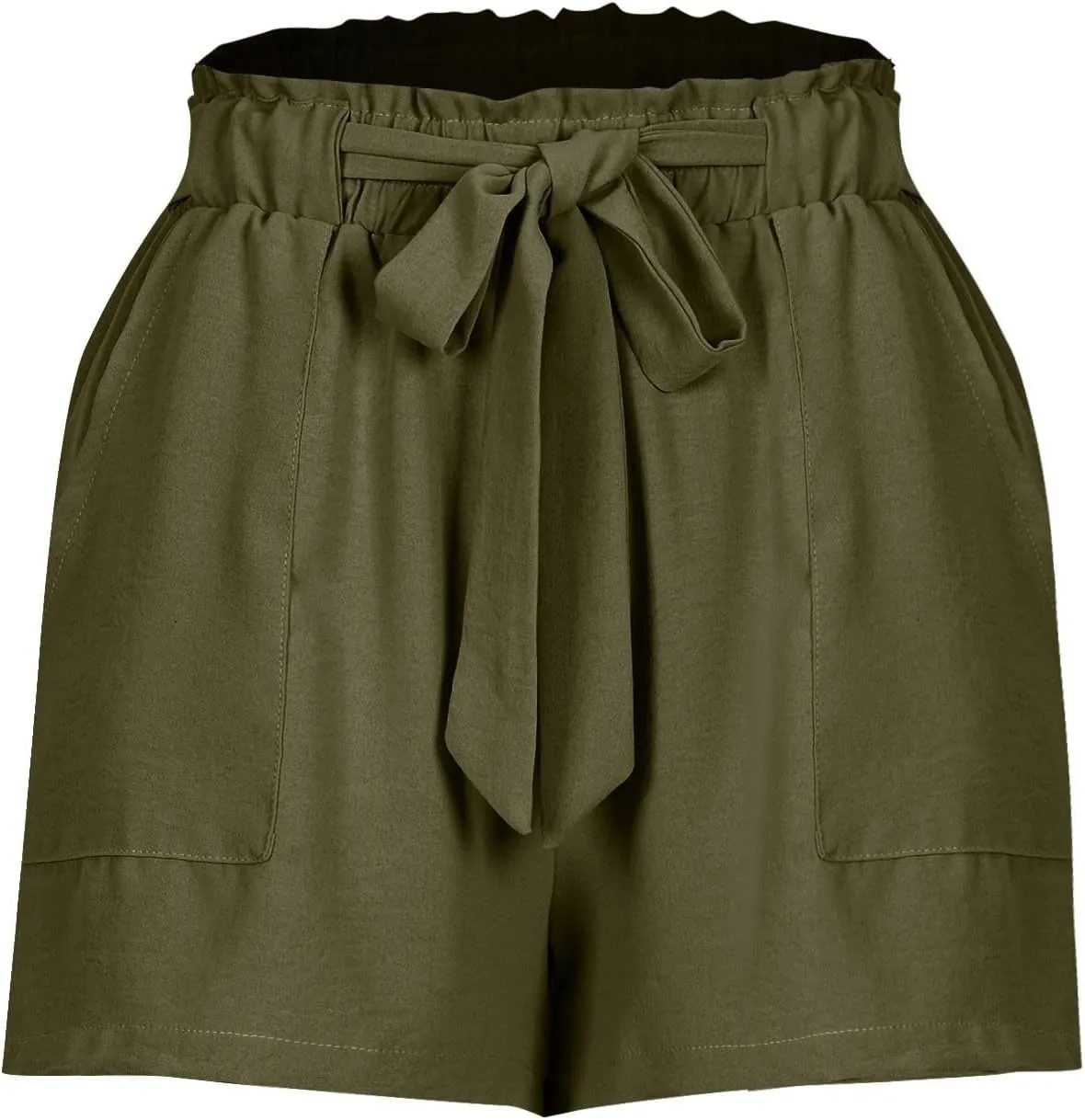 Womens Linen Shorts High Waisted 2025 Summer Beach Resort Wear Drawstring Elastic High Waist Dressy Casual with Pockets